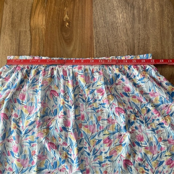 Graff California Floral Vintage 80s‎ Pastel Prairie Skirt Pockets sz 14 Made USA - Picture 12 of 14